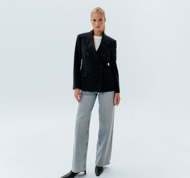 Double-Breasted Blazer - Wool Black